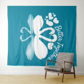 カップル白鳥シルエット反射の水中 タペストリー (インサイチュ(横))