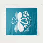 カップル白鳥シルエット反射の水中 タペストリー (正面(横))