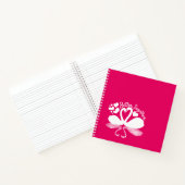 カップル白鳥シルエット反射の水中 ノートブック (内部)