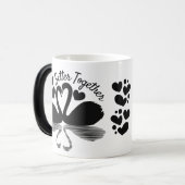 カップル白鳥シルエット反射の水中 モーフィングマグカップ (正面左)