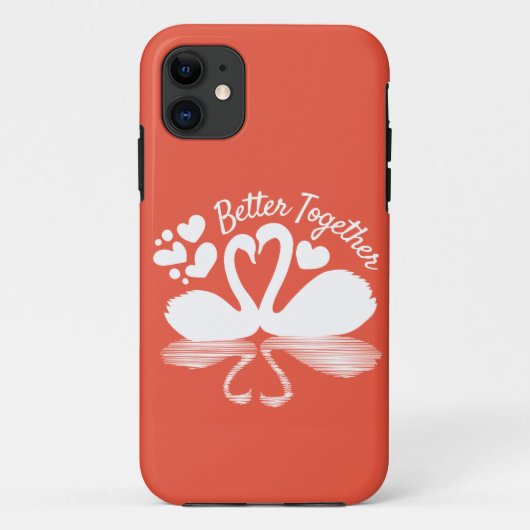 カップル白鳥シルエット反射の水中 Case-Mate iPhoneケース (裏面)