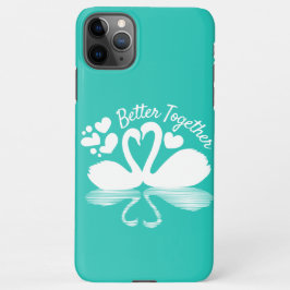 カップル白鳥シルエット反射の水中 iPhone 11Pro MAXケース