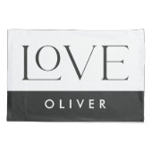 カップル白黒セリフ愛タイポグラフィ モダン 枕カバー (裏面-左)