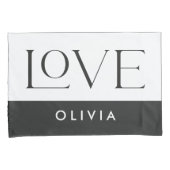 カップル白黒セリフ愛タイポグラフィ モダン 枕カバー (正面右)