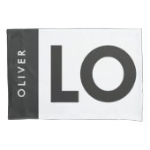 カップル白黒serif loveタイポグラフィpi 枕カバー (正面左)