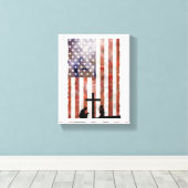 カップル祈はクロスにいる。フラグ、イエスの背景 キャンバスプリント (インサイチュ (ウッドフロア))