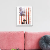 カップル祈はクロスにいる。フラグ、イエスの背景 キャンバスプリント (インサイチュ (リビング))