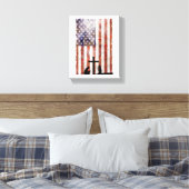 カップル祈はクロスにいる。フラグ、イエスの背景 キャンバスプリント (インサイチュ (寝室))