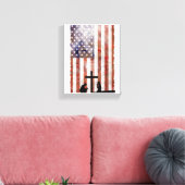 カップル祈はクロスにいる。フラグ、イエスの背景 キャンバスプリント (インサイチュ (リビング))