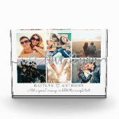 カップル私はあなたを愛するフォトコラージュ銀灰色のスクリプト フォトブロック (正面)