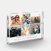 カップル私はあなたを愛するフォトコラージュ銀灰色のスクリプト フォトブロック (左)