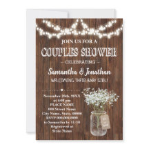 カップル素朴の赤ちゃんシャワーの田舎