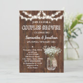 カップル素朴の赤ちゃんシャワーの田舎 招待状 (スタンド正面)
