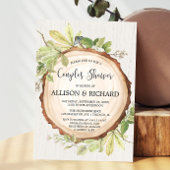 カップル素朴の赤ちゃんシャワー男女兼用ウッドランド 招待状