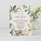 カップル素朴の赤ん坊のシャワー男女兼用緑 招待状 (スタンド正面)