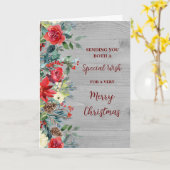 カップル素朴クリスマス休暇のための花 カード (黄色い花)