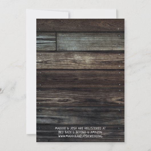 カップル素朴シャワーメイソンジャールライツボホフローラ 招待状 (裏面)