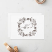 カップル素朴ズ結婚モノグラム ノートカード (正面/裏面インサイチュ)