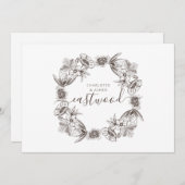 カップル素朴ズ結婚モノグラム ノートカード (正面/裏面)