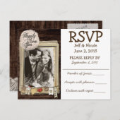 カップル素朴フォトカントリー結婚式RSVP インビテーションポストカード (正面/裏面)