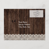 カップル素朴フォトカントリー結婚式RSVP インビテーションポストカード (裏面)