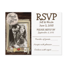 カップル素朴フォトカントリー結婚式RSVP