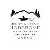 カップル素朴結婚したマウンテンカヌーアドレス ラバースタンプ (インプリント)