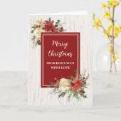 カップル素朴・クリスマス・ホリデーの花 カード (黄色い花)