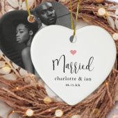 カップル結婚したの写真結婚記念の写真 セラミックオーナメント