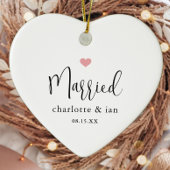 カップル結婚したの写真結婚記念の写真 セラミックオーナメント