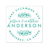 カップル結婚したの甘いスクリプ素朴ト差出人住所 セルフインキングスタンプ (デザイン)