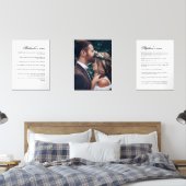 カップル結婚したの結婚誓いと写真 (寝室)