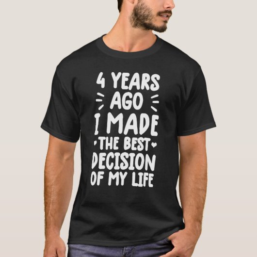 カップル結婚したの4年3月のアニバーサリーシャツ Tシャツ (正面)