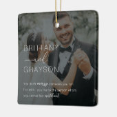 カップル結婚したフォトクリスマスセラミックオーナメント セラミックオーナメント (左)