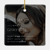 カップル結婚したフォトクリスマスセラミックオーナメント セラミックオーナメント (裏面)