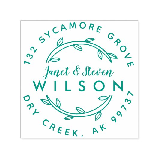 カップル結婚したフルネーム手書きリース セルフインキングスタンプ (デザイン)