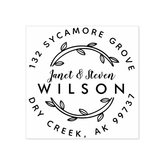 カップル結婚したフルネーム手書きリース ラバースタンプ (インプリント)