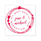 カップル結婚した手描きリース差出人住所 セルフインキングスタンプ (デザイン)