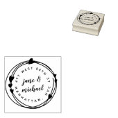 カップル結婚した手描きリース差出人住所 ラバースタンプ (押印)