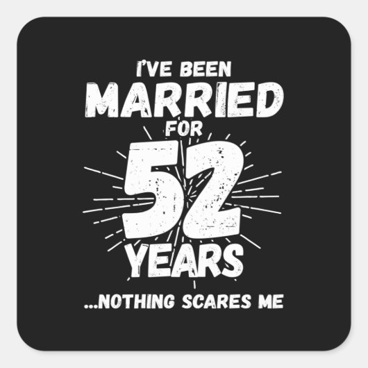 カップル結婚した52年おもしろい52周年 スクエアシール (正面)