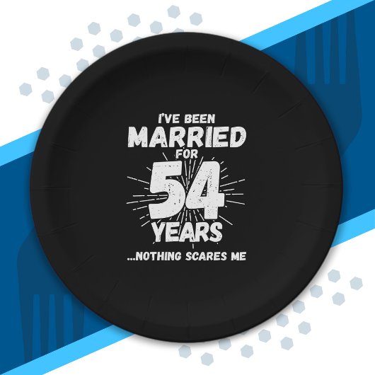 カップル結婚した54年おもしろい54周年 ペーパープレート