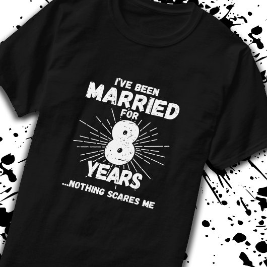 カップル結婚した8年おもしろい8周年 Tシャツ