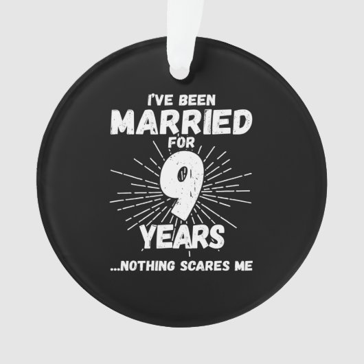カップル結婚した9年おもしろい9周年 オーナメント (正面)