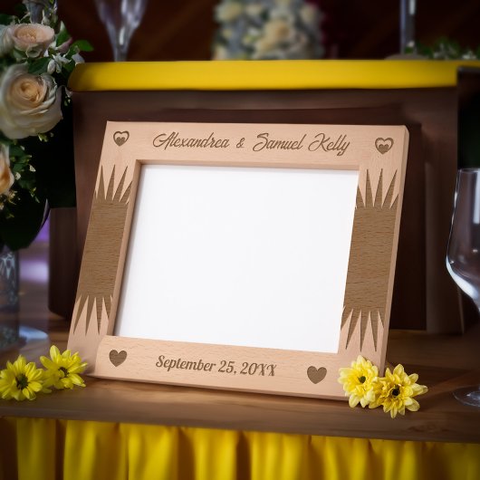 カップル結婚と記念日のスクリプト木製版 レーザー彫刻フレーム