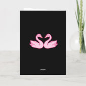 カップル結婚のための8周年記念ピンクハートボウ カード (裏面)