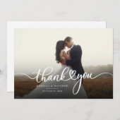 カップル結婚の写真の書道ありがとう ノートカード (正面/裏面)