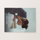 カップル結婚の写真シグネチャースクリプトDIY ジグソーパズル (横)