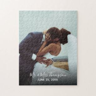 カップル結婚の写真シグネチャースクリプトDIY ジグソーパズル