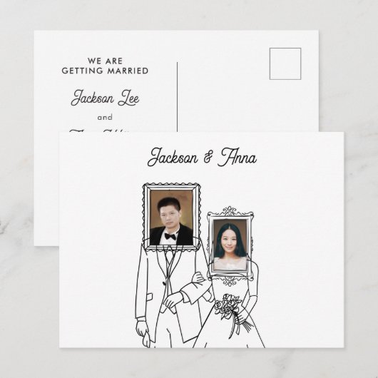 カップル結婚の写真ユニーク ポストカード (正面/裏面)