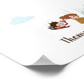 カップル結婚の指紋のゲストブック ポスター (角)